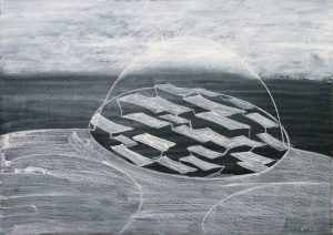 Kuppel, Mischtechnik auf Papier, 68 x 110 cm, 2011