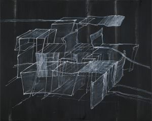 Fast Architektur, Acryl und Öl auf Leinwand, 40 x 50 cm, 2009