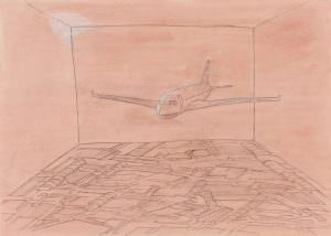 interieur, pencil on paper,maps, cartography